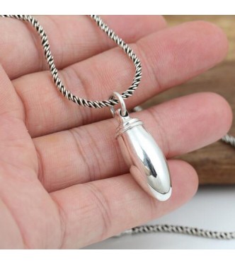 Men's Sterling Silver Bullet Bottle Necklace