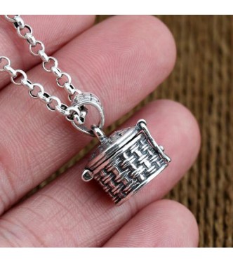 Men's Sterling Silver Treasure Box Necklace